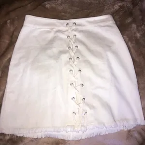 These Three Boutique White Denim Skirt thumbnail 4
