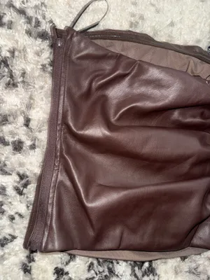 Brown Leather Strapless Top White Fox Boutique  thumbnail 2
