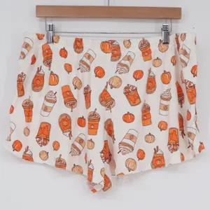 Way to Celebrate Fall Pumpkin Spice Latte Pajama Set Orange White Large 12-14 thumbnail 8