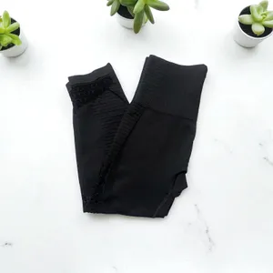 Gymshark Cropped Leggings‎ Black High Waisted Workout Gym Activewear Size 4 thumbnail 5