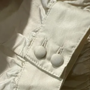 Aritzia Sunday‎ Best Cream Petal Top Ruched Cropped Taffeta Blouse Size 4 thumbnail 4