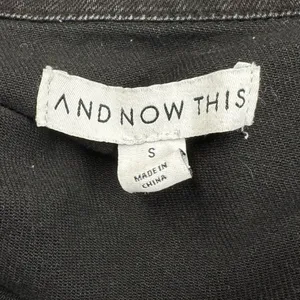 AndNowThis Black Denim Trucker Jacket Cropped Women’s Small thumbnail 3