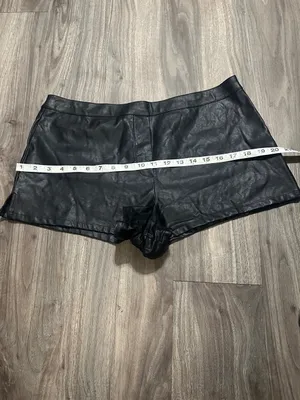 Victoria's Secret Black, Faux Leather Short Shorts thumbnail 4