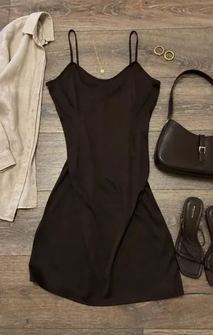 Chocolate Brown Cami Mini Dress | Size S thumbnail 1