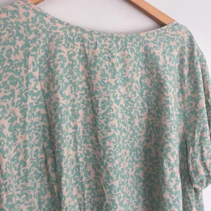 Ava + Viv| Tan Green Blouse Buttons on Back thumbnail 2