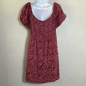 NWT American Eagle Pink Floral Prairie Cottagecore‎ Babydoll Puff Sleeve Dress M thumbnail 2