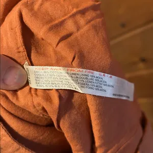 Free people burnt orange linen blend mini skirt with side buttons thumbnail 5