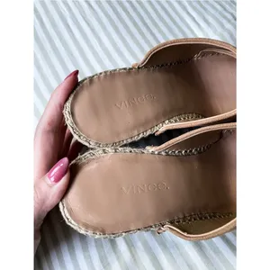 Vince Gaelan Wedge Espadrille Size 6 Rattan Straw Slip On Sandal Light Tan thumbnail 6