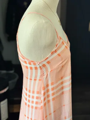 LUSH Vintage Vibe Peach Plaid Cami Slip Dress Size Small thumbnail 8