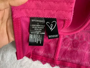 Windsor Pink Lace Corset Bustier Top Rhinestone Y2K Party Crop thumbnail 6