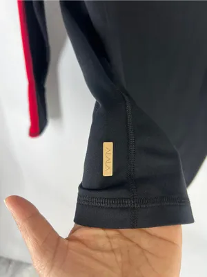 ALALA Race Turtleneck Top Black Red Mesh Thumbhole Athletic Top Size S thumbnail 9