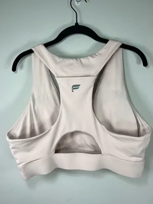 Fabletics On-The-Go Medium Impact Sports Bra Soft Shell Pink Padded Pocket Sz XL thumbnail 8