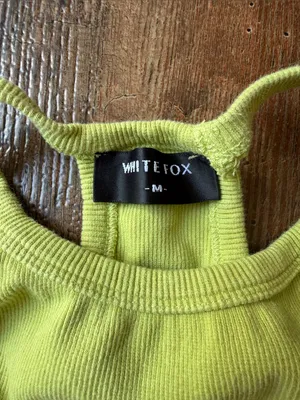 White Fox Boutique Lime Racerback Ribbed Crop Top thumbnail 2