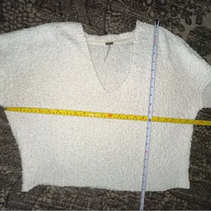Free People Women’s Size S White Cotton Textured Boucle Knubby Sweater thumbnail 6