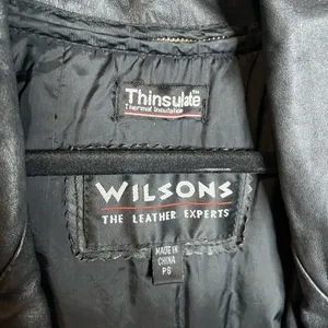 Vintage Wilson’s Leather black long removable lined jacket thumbnail 2