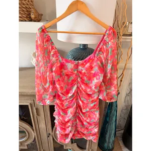 Adelyn Rae Sydney Gathered Mini Dress Womens Rose Coral Small thumbnail 4
