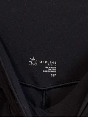 OFFLINE by Aerie Crossover Flare Leggings Size Small Black thumbnail 3