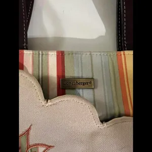 Longaberger Floral Handbag with Stripes thumbnail 2