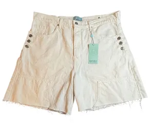 Revice Denim Mason Jort Optical White High Waisted Raw‎ Hem Shorts Size 32 (16) thumbnail 1