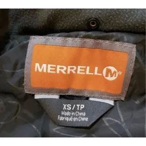 Merrell Grey Quilted Women Jacket Size XS Winter Puffer Zipper Drawstring Hem thumbnail 7
