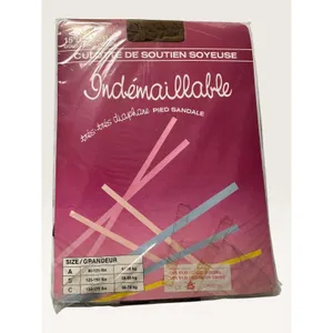 2pk Vintage Non Run Sheer Sandalfoot Pantyhose Silky Control Top Spice Size A thumbnail 3