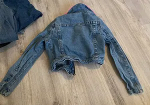 rare hot pink fur denim cropped zip up jacket thumbnail 2