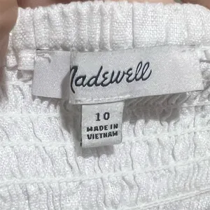Madewell Gwen Crop Vest Top Womens Size 10 White Button Front V-Neck thumbnail 3