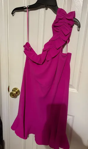 Pink one Shoulder Dress Size L thumbnail 1