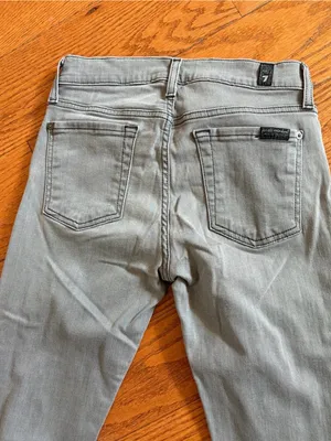 7 For All Mankind The Skinny Gray Stretch Jeans Size 25 thumbnail 4