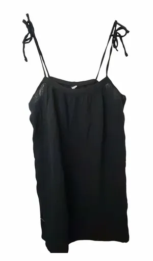Old Navy Black Cotton Tie-Shoulder Slip Dress thumbnail 1