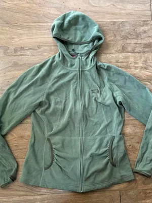 The North Face Women's Sage Green Hooded Full-Zip Fleece Jacket thumbnail 1
