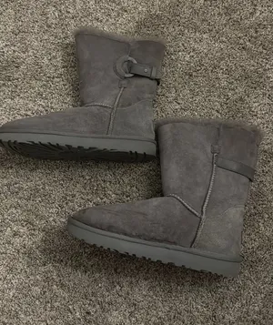 UGG Bailey Button Gray Suede Boots thumbnail 1
