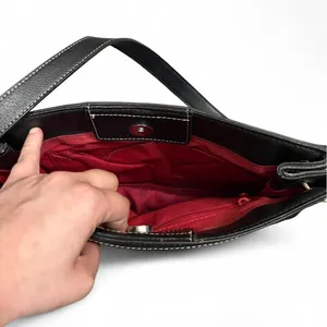 Esprit Black‎ Canvas Baguette Shoulder Bag Y2K thumbnail 5