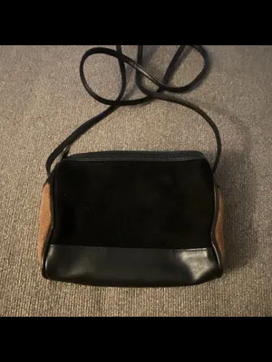 Colorblock Suede Crossbody Bag in Teal, Rust & Brown thumbnail 2