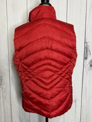 The North Face Aconcagua 550 Down Puffer Vest Womens Sz L Red Full Zip Quilted thumbnail 7