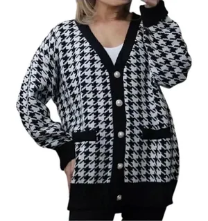 Ont Welfth Houndstooth Black & White Sweater
Cardigan(Size Small) thumbnail 1