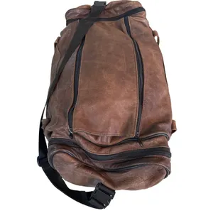 Vintage Eagle Creek Brown Leather Duffle Bag Travel Carry On Weekender 22" thumbnail 5