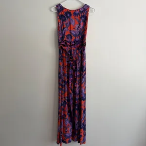Maeve Anthropologie Macie Maxi Dress Women's 4 Purple Floral Print Orange Belt thumbnail 10