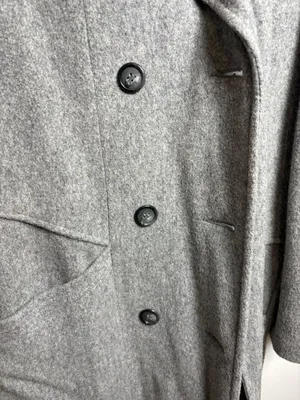 Alorna Vintage‎ Gray Wool Blend Long Overcoat Size M thumbnail 3