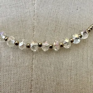 Silver tone clear crystal beaded necklace thumbnail 2