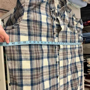 L.L. Bean Blue Plaid 100% Cotton Long Sleeve Button Down Shirt Size Large thumbnail 8