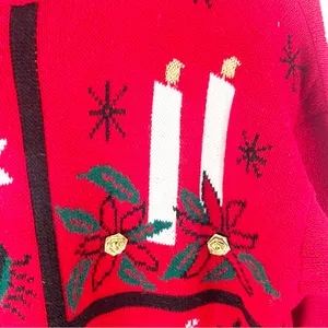 NUTCRACKER Red Long Sleeves Christmas Graphic Prints Sweater Medium thumbnail 8