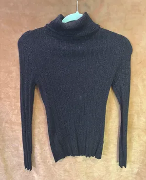 Cato Black Ribbed/sparkle Knit Turtleneck Sweater thumbnail 1