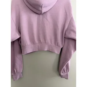 Aviator Nation 5 Stripe‎ Cropped Zip Hoodie Relaxed Mauve/White Neon Size XS thumbnail 6