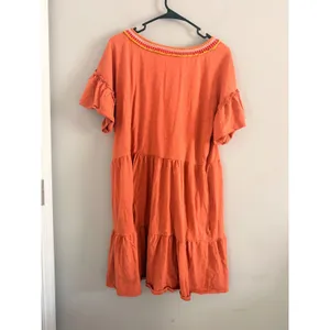 Matilda Jane Dress Womens XL Orange Tiered Babydoll Embroidered Ruffle Pocket thumbnail 5