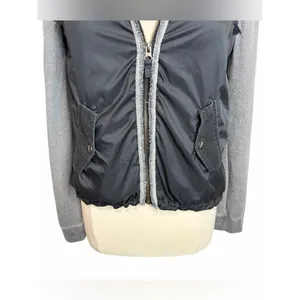 FREE PEOPLE Mixed Media‎ Full Zip Windbreaker Sweatshirt Hoodie, Medium thumbnail 5
