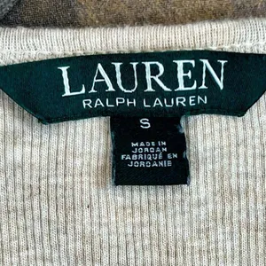Lauren Ralph Lauren Rib Knit Shoulder Zipper Beige Sweater Small thumbnail 6