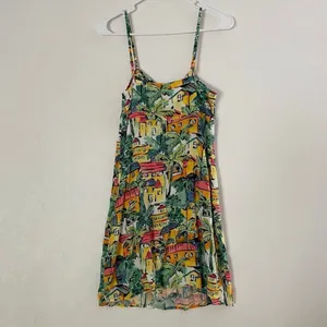 Forever 21 Tropical Mini Dress Small Vacation Sundress Y2K thumbnail 3
