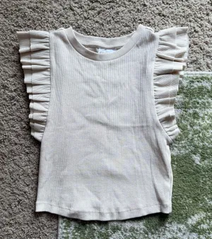Shyanne Cream Ruffle Sleeve Top thumbnail 1