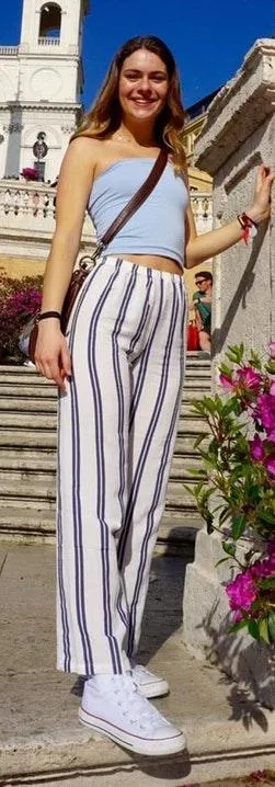 Brandy Melville Stripped Linen Pants thumbnail 1